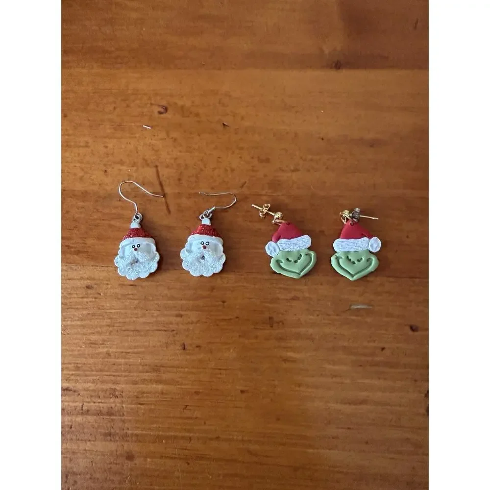 Holiday Earrings Lot Christmas Fall Santa Snowman Candy Corn Leaf Jewelry Bundle